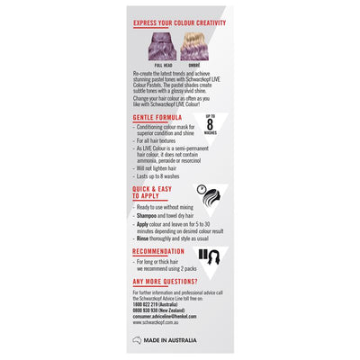 Schwarzkopf LIVE Colour Pastels Lilac Blush - Semi Permanent 75ml