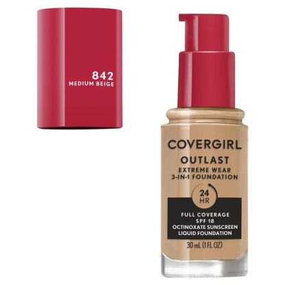 Covergirl Outlast Extreme Wear Foundation 842 Medium Beige 30ml