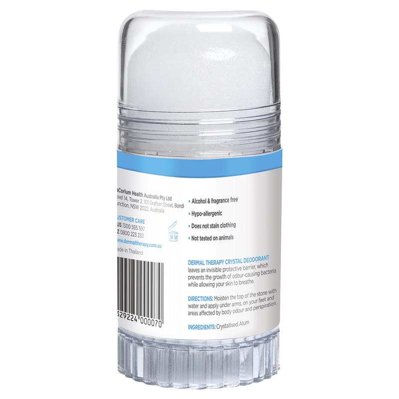 Dermal Therapy 120g Crystal Deodorant Stick – Aluminum-Free, Hypoallergenic