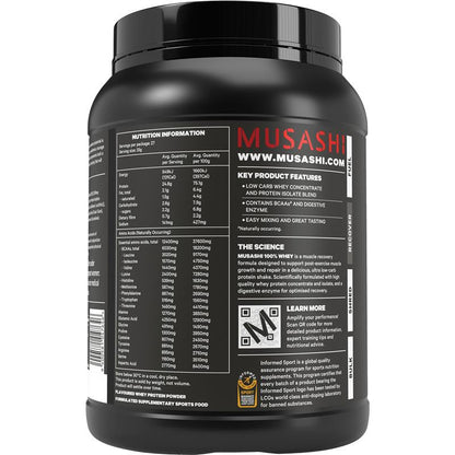 Musashi 100% Whey Protein Chocolate 900g - Premium Low Carb Protein - Auzzi Store