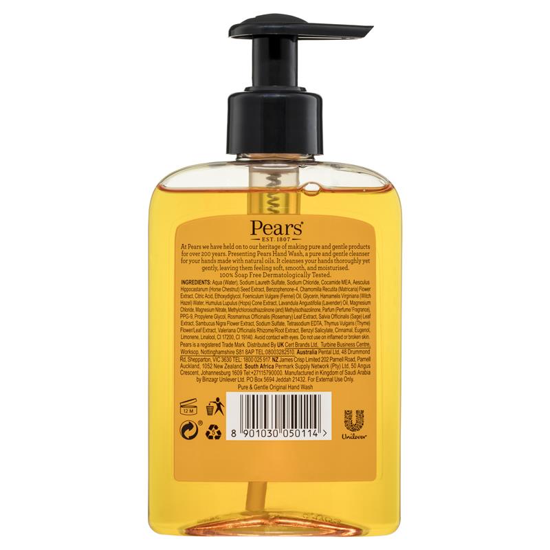 Pears Hand Wash Original 250ml - Pure & Gentle Cleanser - Auzzi Store