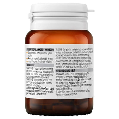 Blackmores Immune Zinc 60 Tablets - Essential Immune Support
