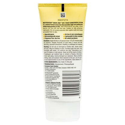 Neutrogena Sheer Zinc Body Dry-Touch Sunscreen Lotion SPF 50 - 88mL-Auzzi Store
