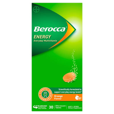 Berocca Energy Orange 30 Effervescent Tablets - Boost Your Energy Naturally