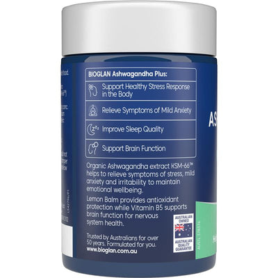 Bioglan Ashwagandha Plus - 60 Tablets for Stress Relief