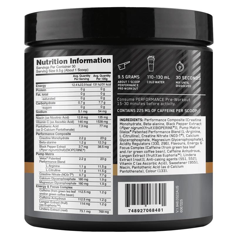 Optimum Nutrition Performance Preworkout Kiwi Strawberry - 285g