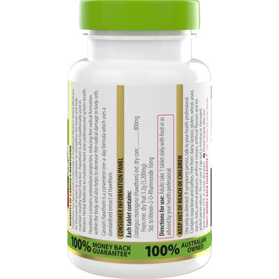 Caruso's Hawthorn 60 Tablets - Heart & Cardiovascular Support, One a Day