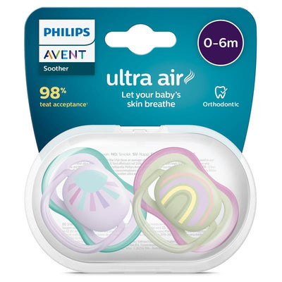 Avent Ultra Air Soother 0-6 Months - Deco Mixed 2 Pack