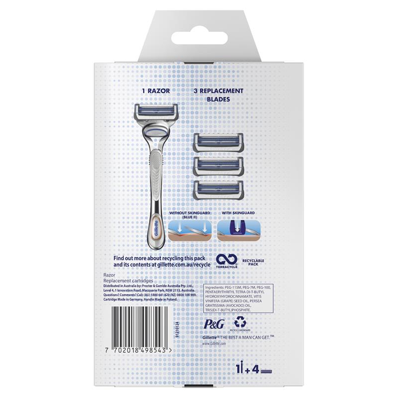 Gillette SkinGuard TerraCycle Starter Pack – Razor, 3 Blades & Free Cap