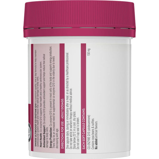 Swisse Ultiboost CoQ10 150mg - Heart & Energy Support, 180 Capsules – view 2