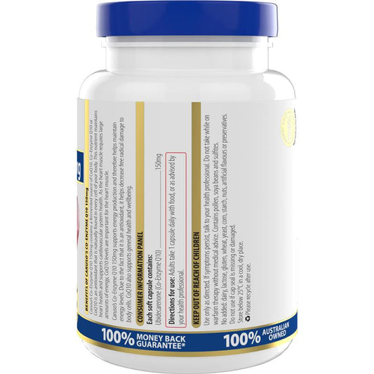 Caruso's Co-Enzyme Q10 - 90 Capsules for Cardiovascular Health – view 2 - Auzzistore