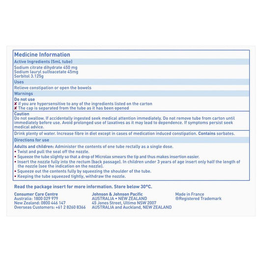 Microlax Enemas 5mL - 12 Pack for Gentle Constipation Relief – view 2 - Auzzistore