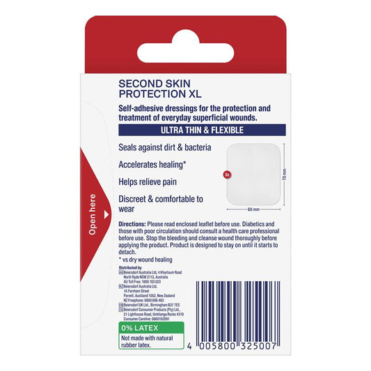 Elastoplast Second Skin Protection Strips XL - 6cm x 7cm (3 Pack)