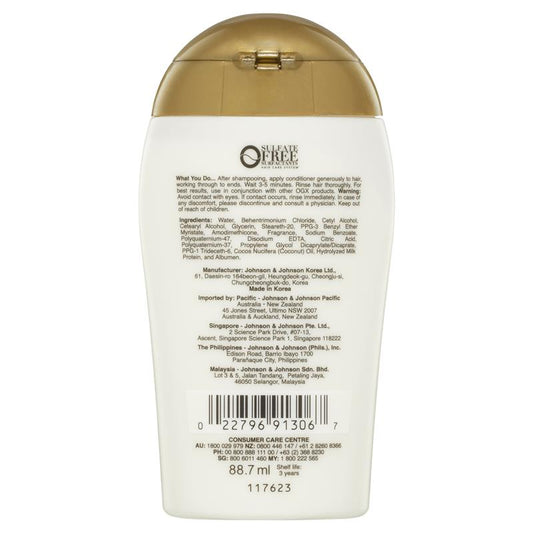 OGX Nourishing + Hydrating Coconut Milk Conditioner 88.7ml - Moisture & Strength-Auzzi Store