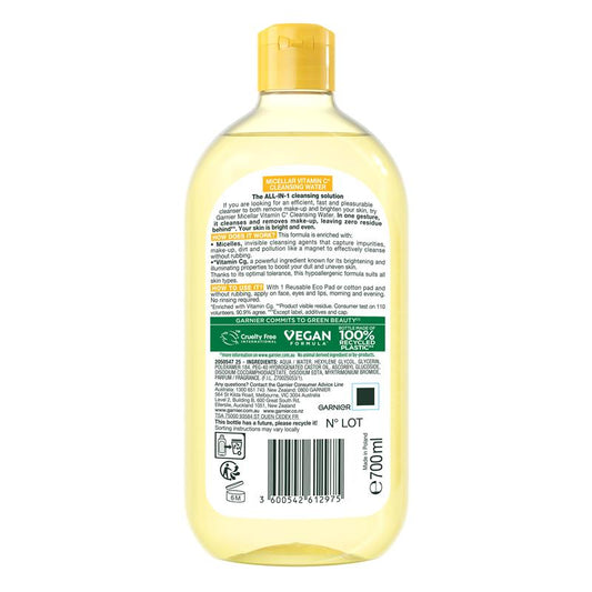 Garnier Vitamin C Micellar Water 700ml - Brightening Cleansing Solution – view 2