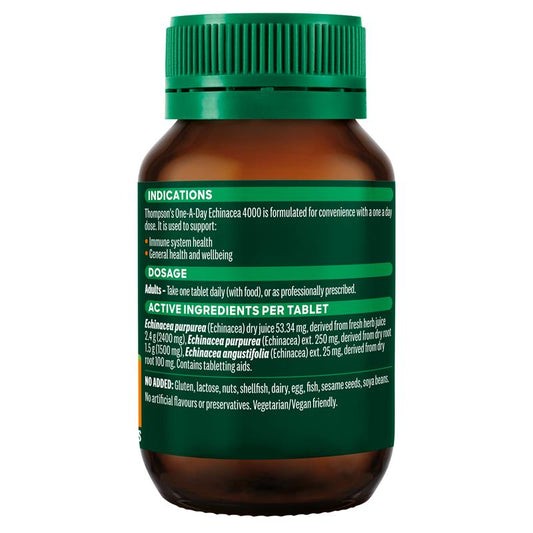 Thompson's One-A-Day Echinacea 4000mg 60 Tablets - Immune System Support-Auzzi Store