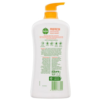 Dettol Profresh Body Wash Peach & Raspberry 950mL - Odor Protection