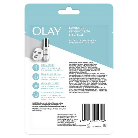 Olay Luminous Niacinamide Sheet Mask - 1 Pack – view 2