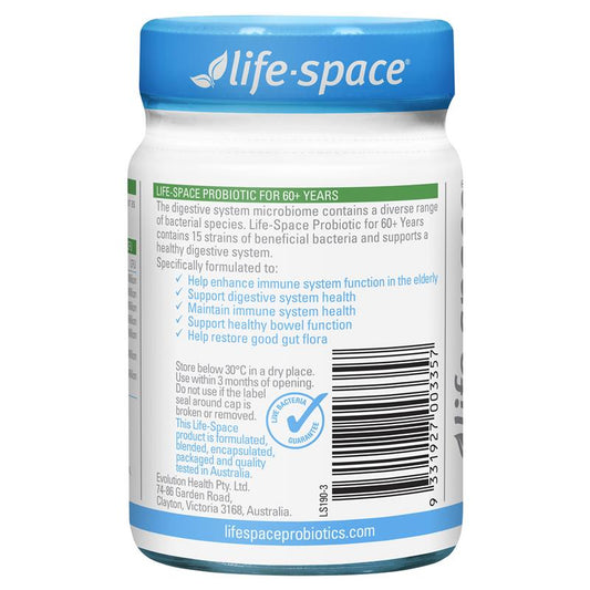 Life-Space Probiotic for 60+ Years, 15 Strains, 30B CFU, 60 Capsules – view 2