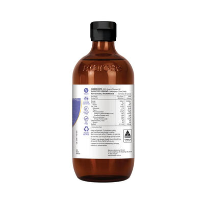 Melrose Organic Flaxseed Oil 500ml - Cold Pressed, Vegan Omega-3