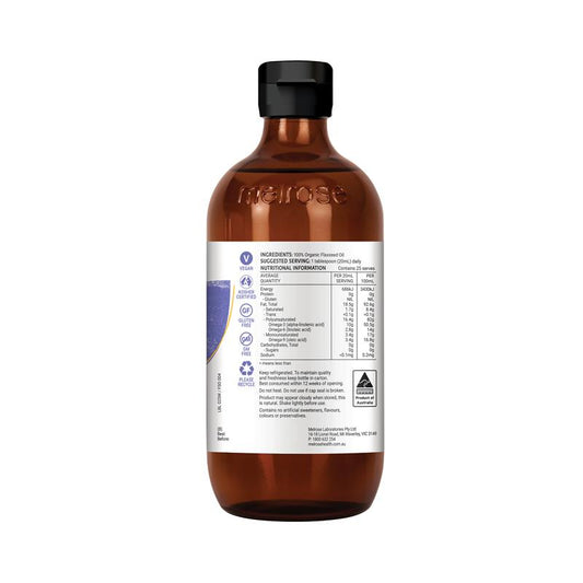 Melrose Organic Flaxseed Oil 500ml - Cold Pressed, Vegan Omega-3 – view 2 - Auzzistore