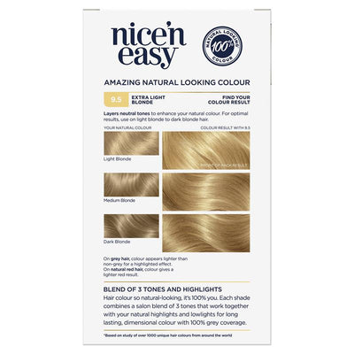 Clairol Nice N Easy 9.5 Extra Light Blonde Permanent Hair Colour - 173g