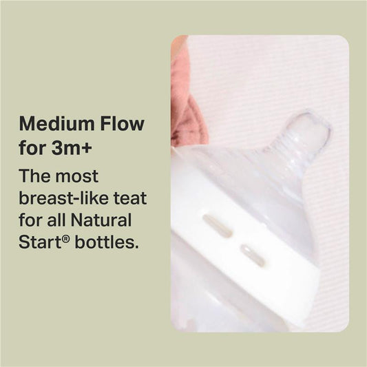 Tommee Tippee Natural Start Medium Flow Teats - 2 Pack