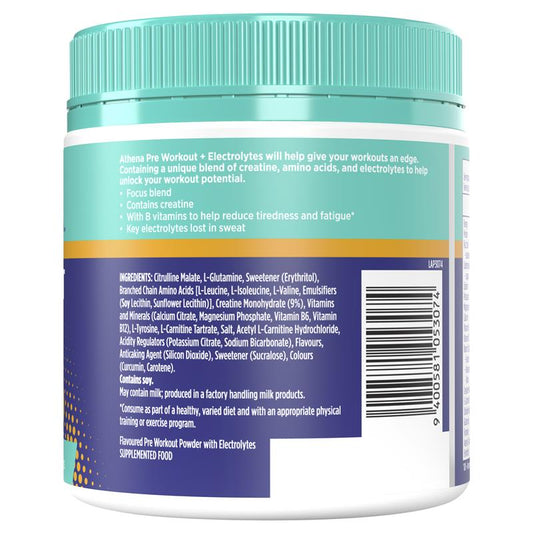 Athena Preworkout + Electrolytes Mango Burst 275g - Performance Enhancer for Women – view 2 - Auzzistore