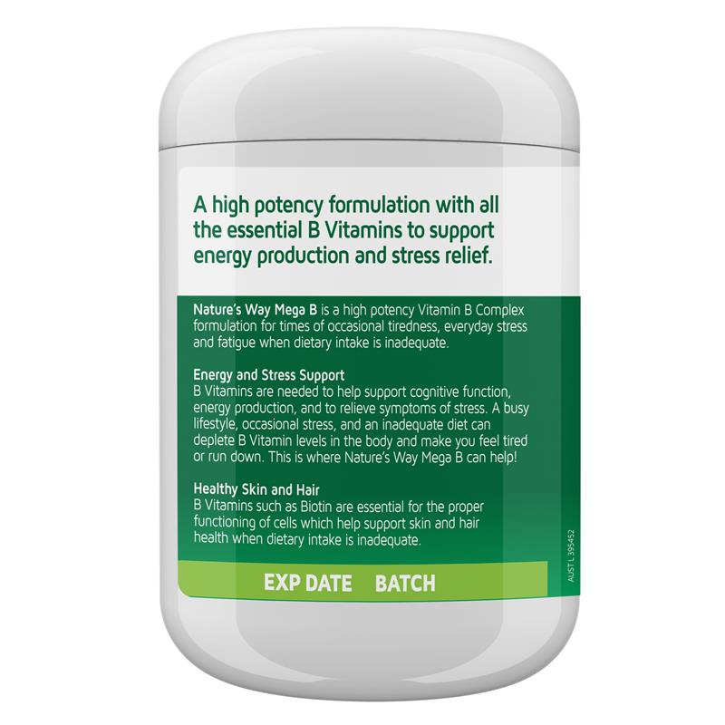 Nature's Way Mega B Executive Stress 200 Tablets - Energy & Stress Support-Auzzi Store