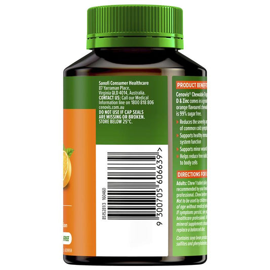 Cenovis Immune Support Vitamin C, D & Zinc Chewable Tablets - 60 – view 2 - Auzzistore