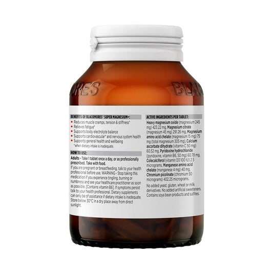 Blackmores Super Magnesium+ 100 Tablets for Muscle & Energy Support – view 2