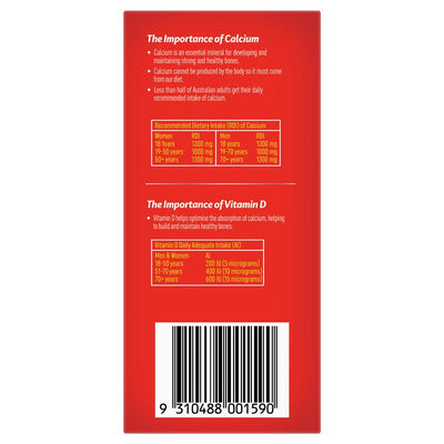 Caltrate Bone Health Calcium 600mg + Vitamin D3 500IU, 100 Tablets