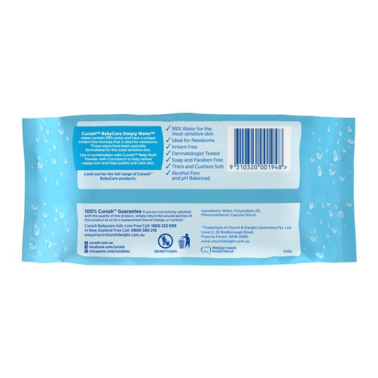 Curash Simply Water Wipes - 80 Pack of Gentle Baby Care-Auzzi Store