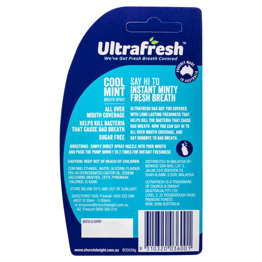 Ultrafresh Coolmint Breath Freshener 12ml - Instant Fresh Breath Solution-Auzzi Store