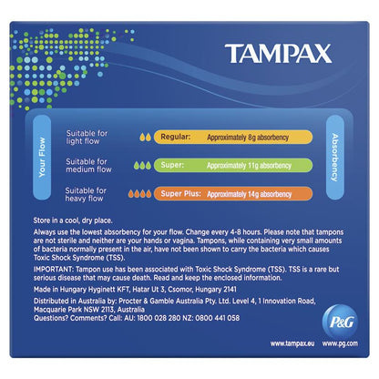 Tampax Regular Applicator Tampons, 20 Count, Medium Flow