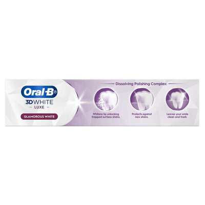 Oral-B 3D White Luxe Glamorous White Toothpaste 95g - Whitening Mint Formula