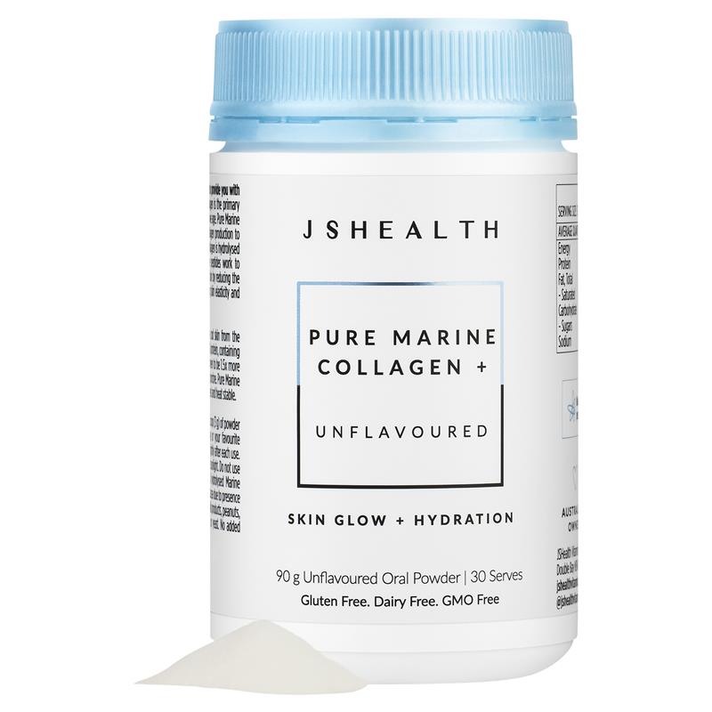 JSHEALTH Pure Marine Collagen Powder 90g - Hydrolysed, Unflavoured