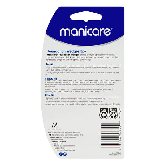 Manicare 5 Pack Foundation Wedges for Perfect Makeup Application-Auzzi Store