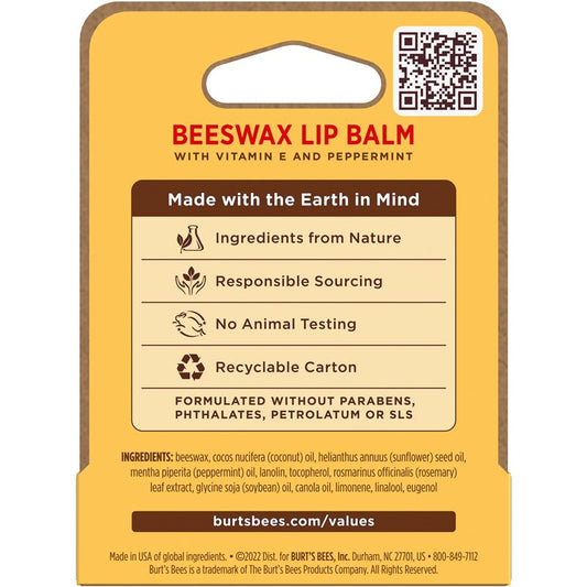 Burt's Bees Beeswax Lip Balm 4.25g - 100% Natural Moisturizer-Auzzi Store