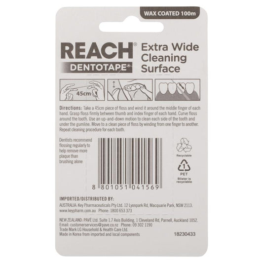 Reach Dentotape Waxed Dental Floss - 100m - Auzzi Store