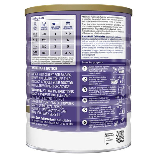 Alula Gold DelicateEze Infant Formula 0-12 Months - 850g - Auzzi Store