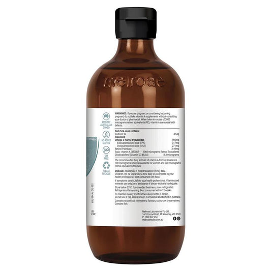 Melrose Omega-3 Cod Liver Oil with Vitamins A & D, 500ml – view 2