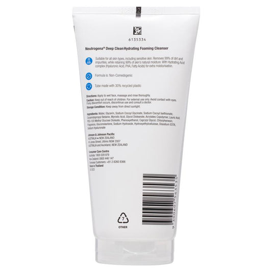 Neutrogena Deep Clean Hydrating Foaming Cleanser 150g - Moisturizing Cleanser – view 2 - Auzzistore