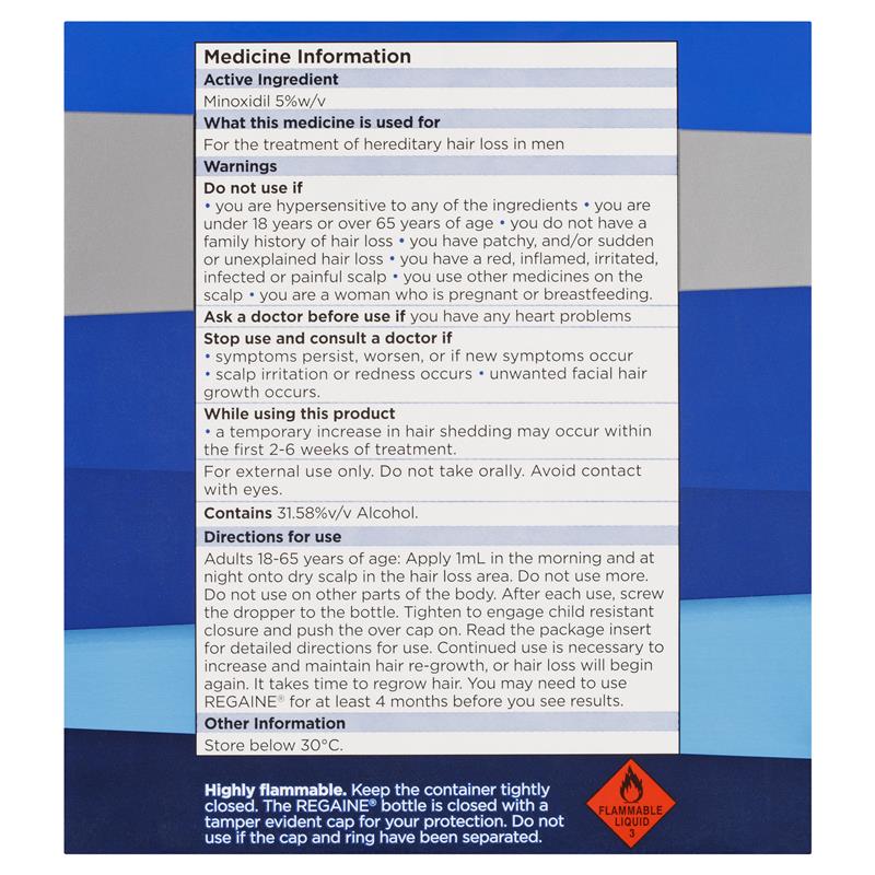 Regaine Men's Extra Strength Minoxidil Hair Regrowth Treatment 4 x 60mL-Auzzi Store