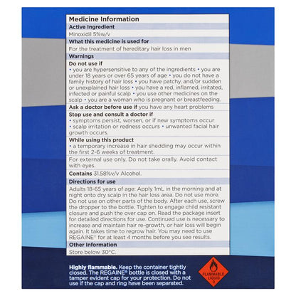 Regaine Men's Extra Strength Minoxidil Hair Regrowth Treatment 4 x 60mL-Auzzi Store