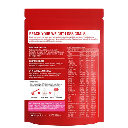 Naturopathica Fatblaster Weight Loss Shake - Raspberry (465g) – view 2