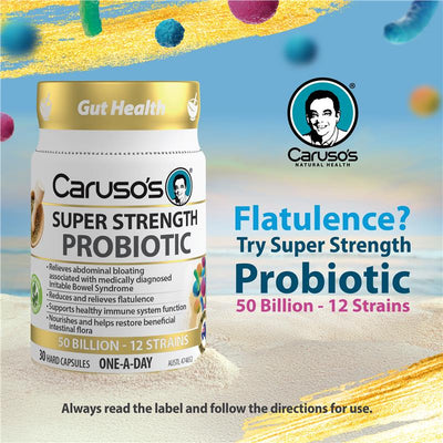 Caruso's Super Strength Probiotic 30 Capsules - Gut Health Support