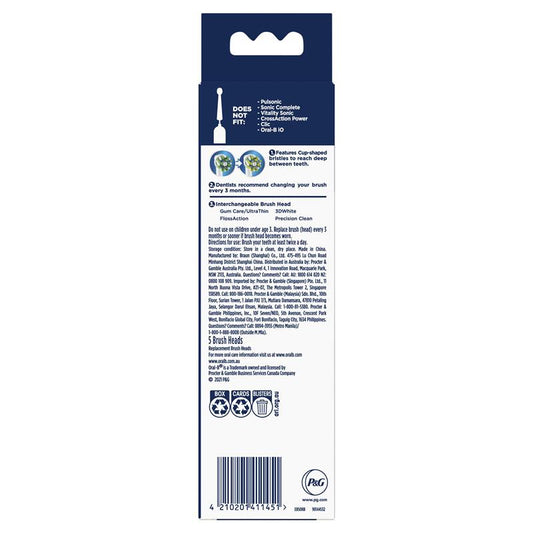 Oral-B Cross Action Clean Electric Toothbrush Refills 5 Pack – view 2 - Auzzistore