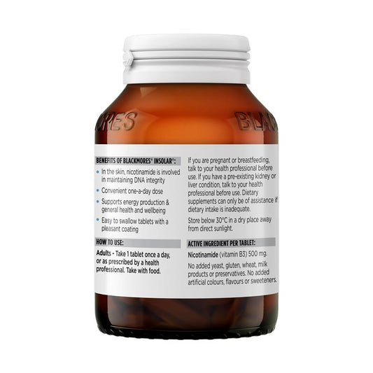 Blackmores Insolar High Dose Vitamin B3 (Nicotinamide) 120 Tablets for Skin Health – view 2