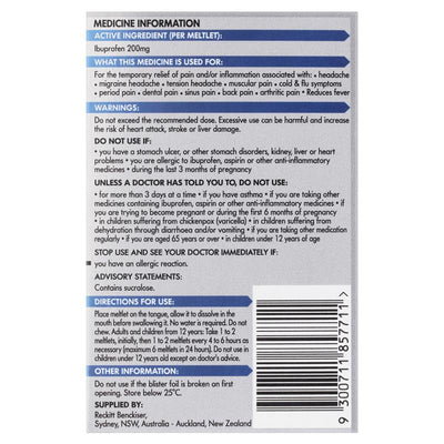 Nurofen Meltlets Pain Relief - Berry Burst 200mg, 24 Pack